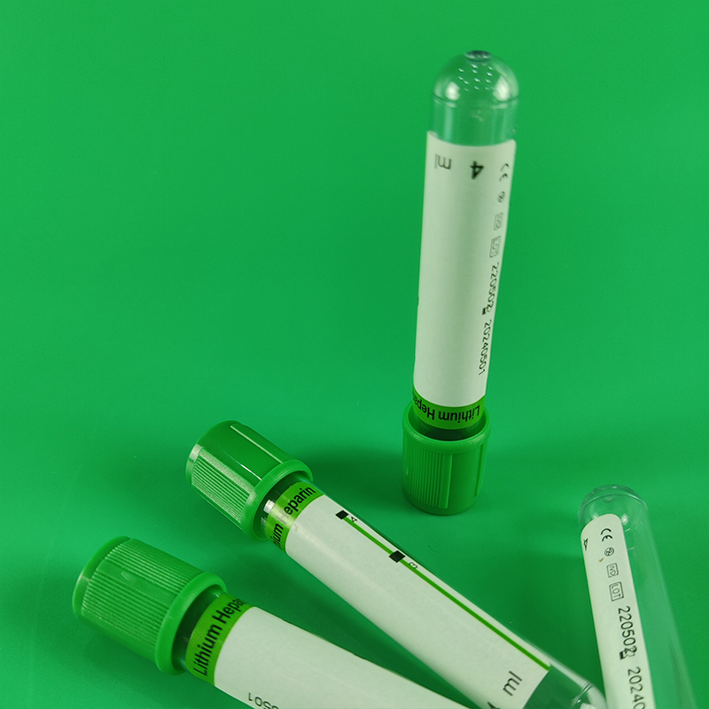 Medical Disposable Lab Use Lithium Heparin Vacuum Blood Collection Tube Green Cap